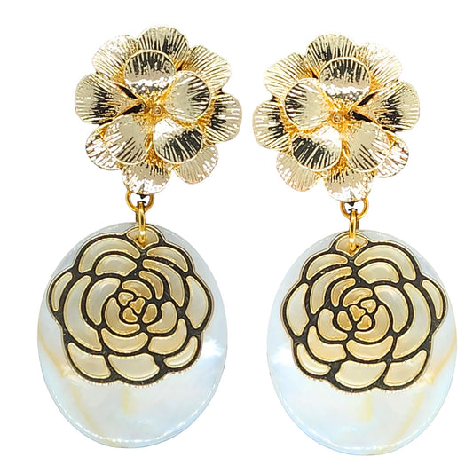 Floral Opulence Mother of Pearl Earrings