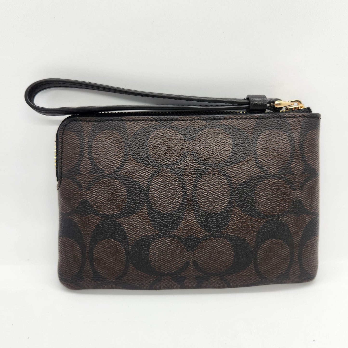 Coach Corner Zip Signature PVC Wristlet