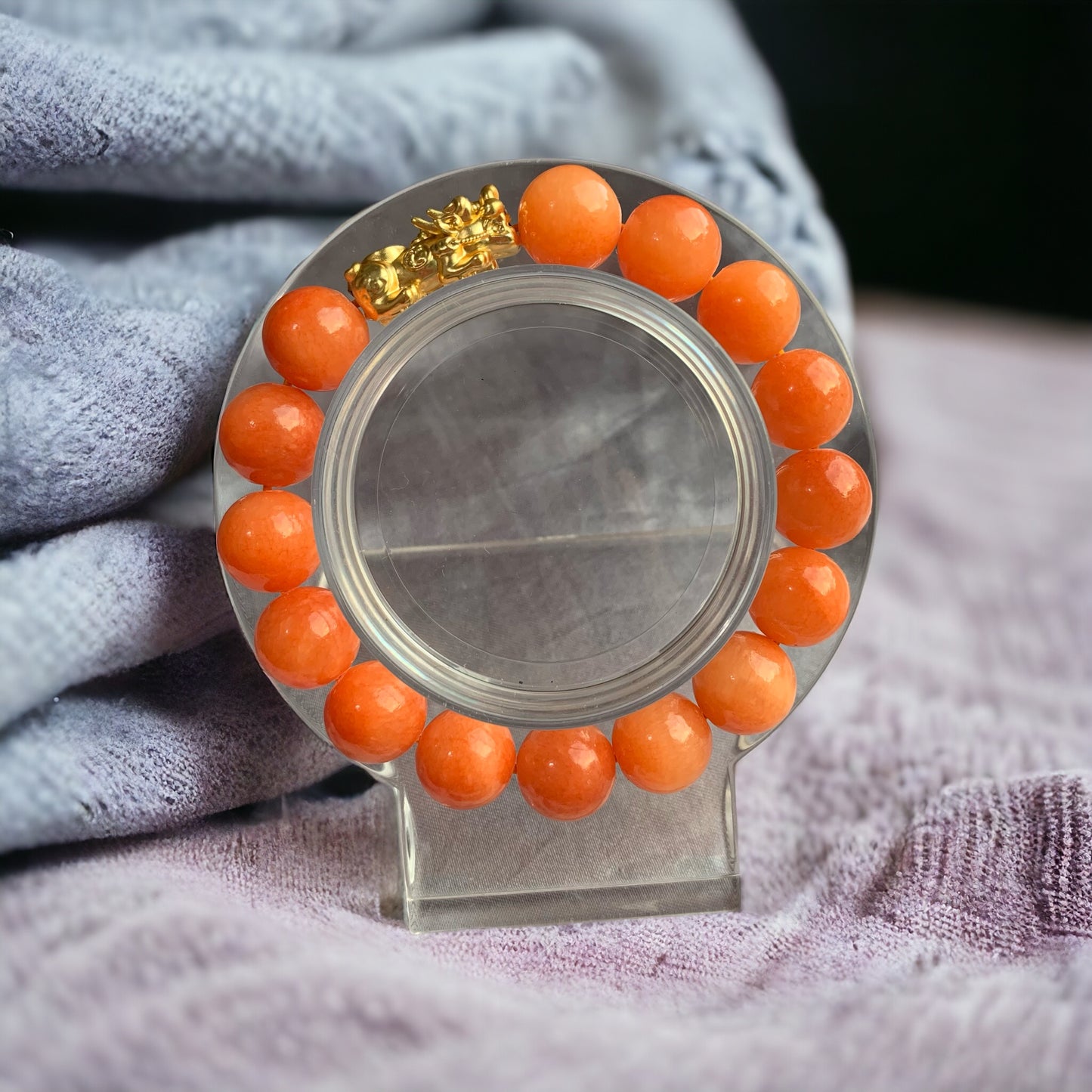 Apricot Jade Pi Yao Bracelet