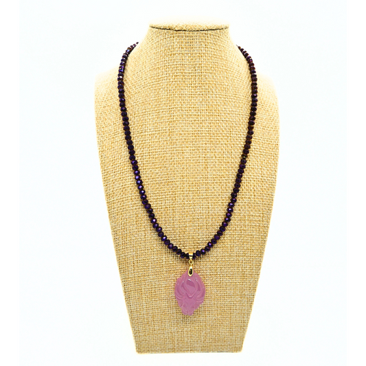 Nine-tailed fox stone purple Necklace