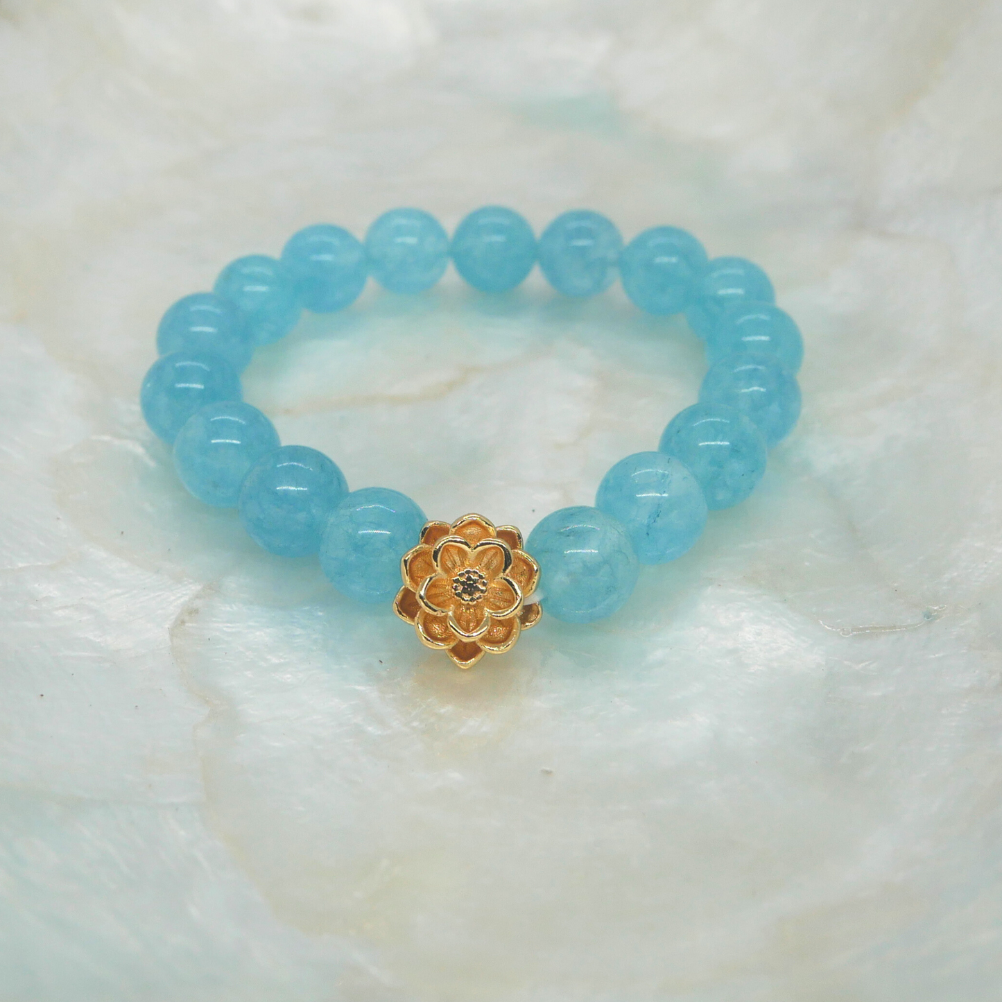 Aquamarine Lotus Bracelet