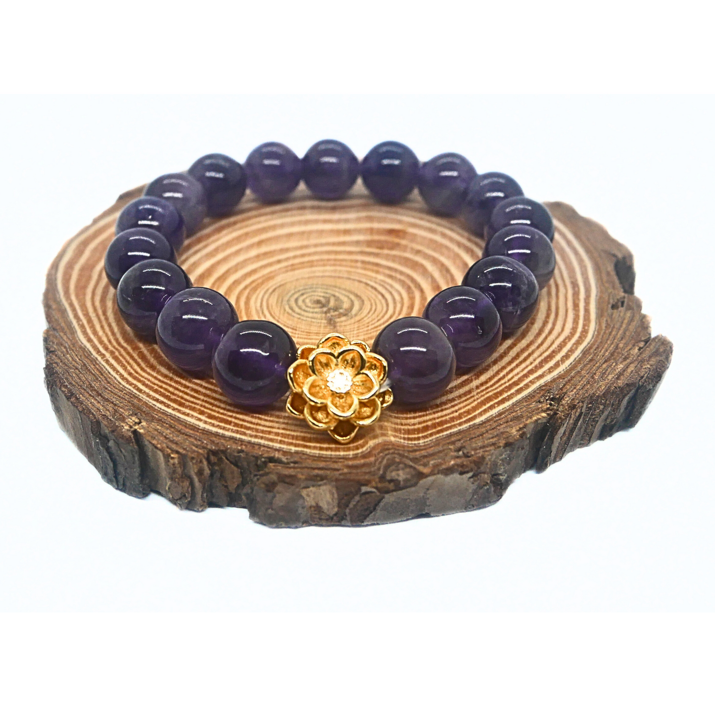 Amethyst Bracelet Lotus Flower