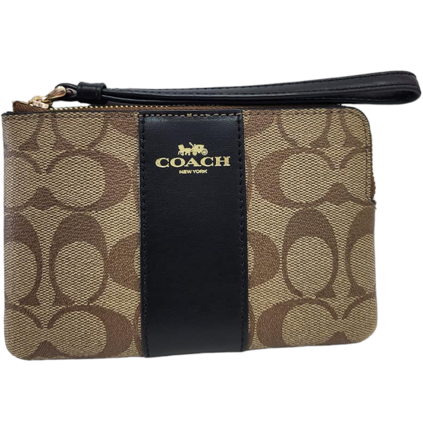 Coach Corner Zip Signature PVC Wristlet