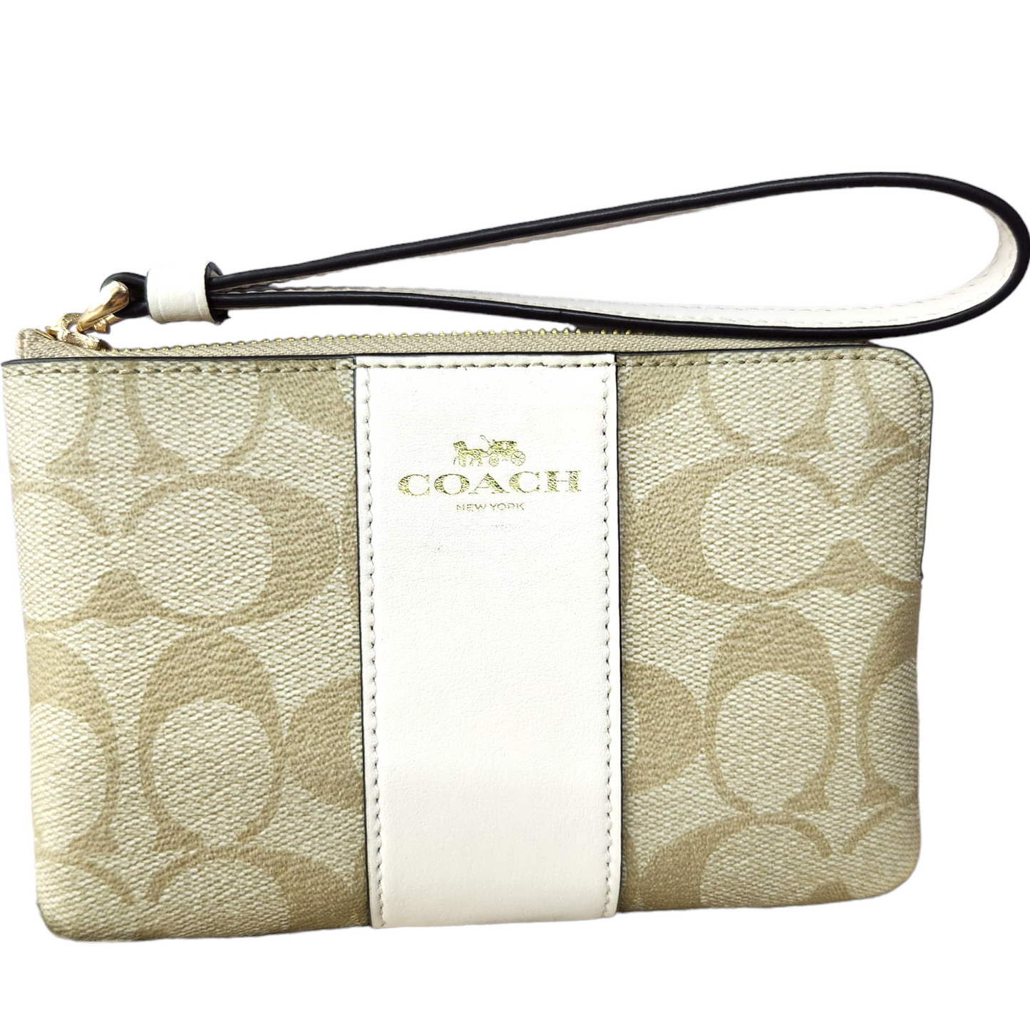 Coach Corner Zip Signature PVC Wristlet