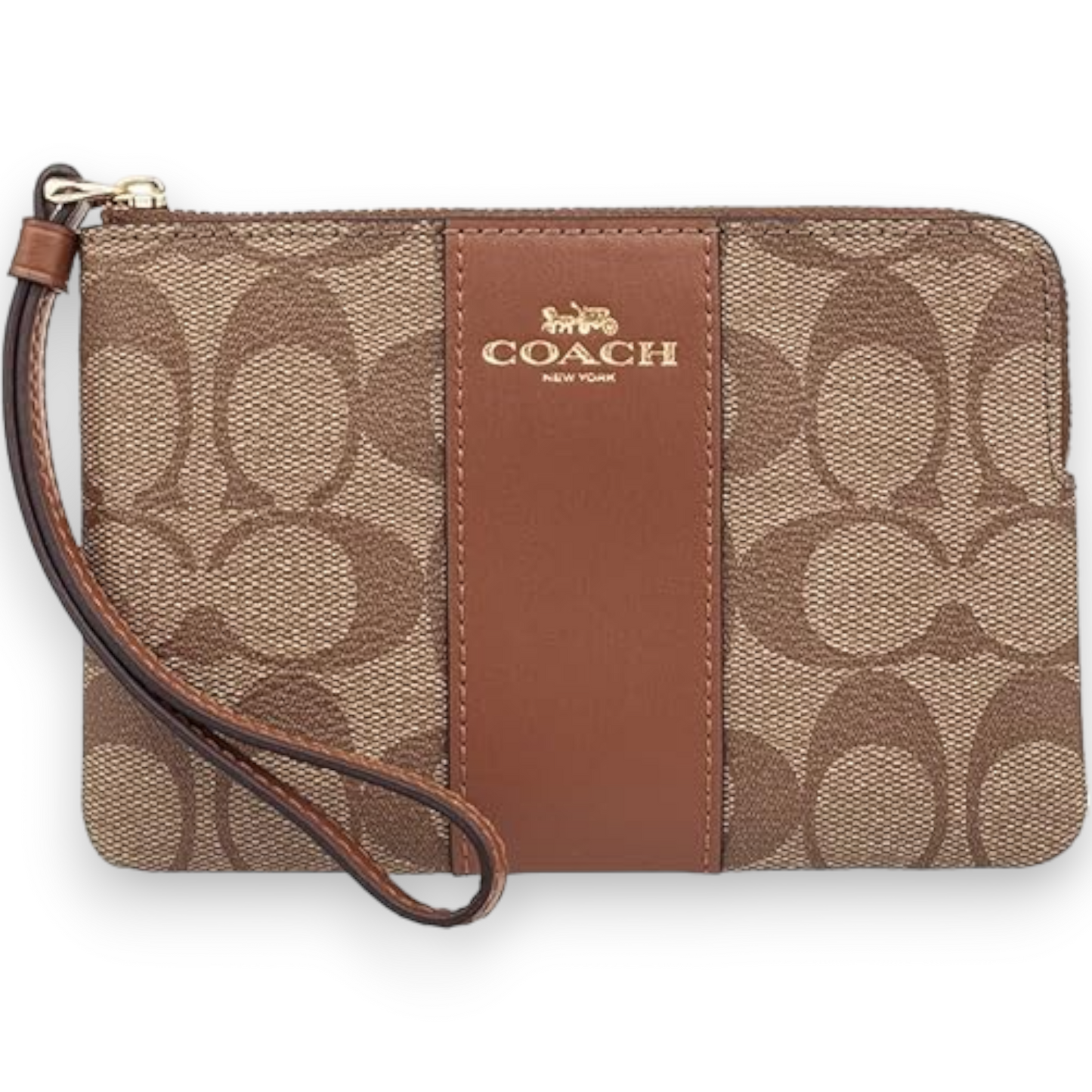 Coach Corner Zip Signature PVC Wristlet