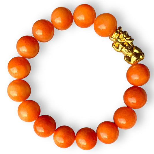 Apricot Jade Pi Yao Bracelet