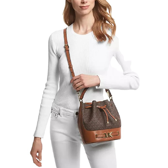 Reed Medium Pebbled Leather Bucket Bag