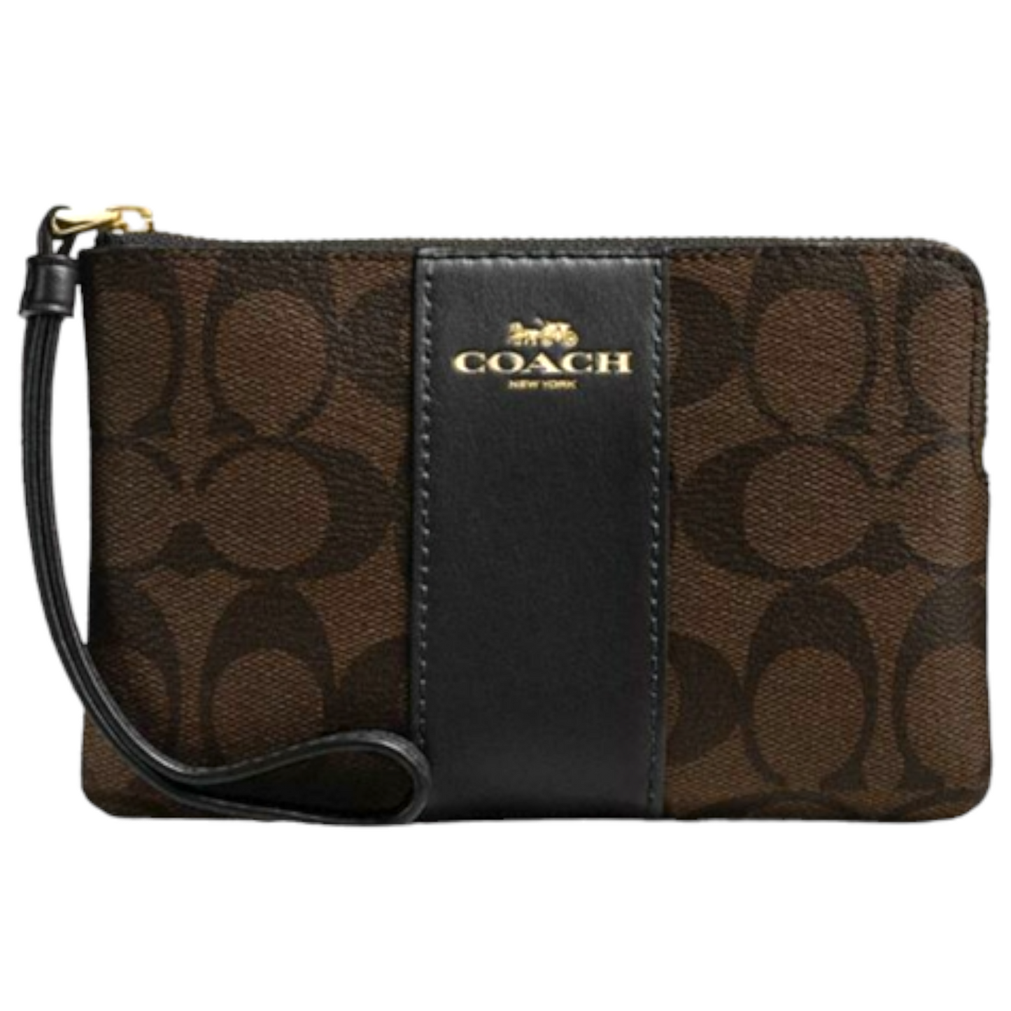 Coach Corner Zip Signature PVC Wristlet